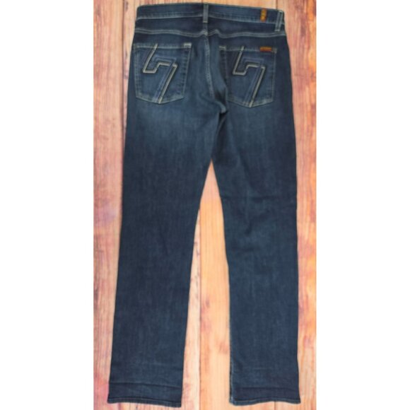 7 For All Mankind Standard Mens Jeans 31 x 34 Dark Wash Denim - Picture 2 of 8